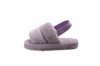 Haute Edition Women's Open Toe Furry House Slippers with Elastic Strap Daily Haute