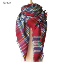 Haute Edition Women's Oversize Christmas & Plaid Square Blanket Scarves. One size fits all (S-XL). Daily Haute