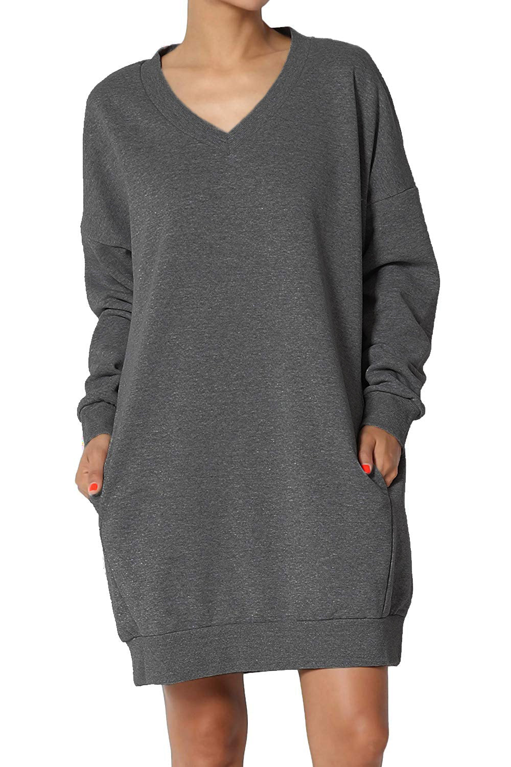 Haute Edition Women's Oversized Pullover Sweatshirt Dress Daily Haute
