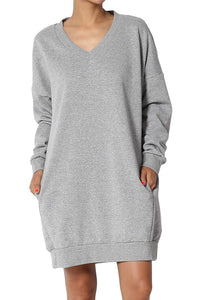 Haute Edition Women's Oversized Pullover Sweatshirt Dress Daily Haute