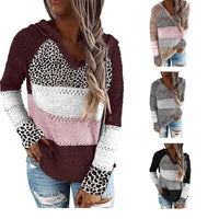 Haute Edition Women's Pullover Colorblock Leopard Sweater Hoodie Daily Haute