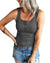 Haute Edition Women's Ribbed Scoop Neck Button Henley Tank Daily Haute