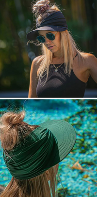 Haute Edition Women's Ruched Stretchy Headband Sun Visor Hat Daily Haute