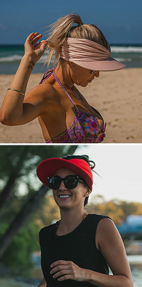 Haute Edition Women's Ruched Stretchy Headband Sun Visor Hat Daily Haute