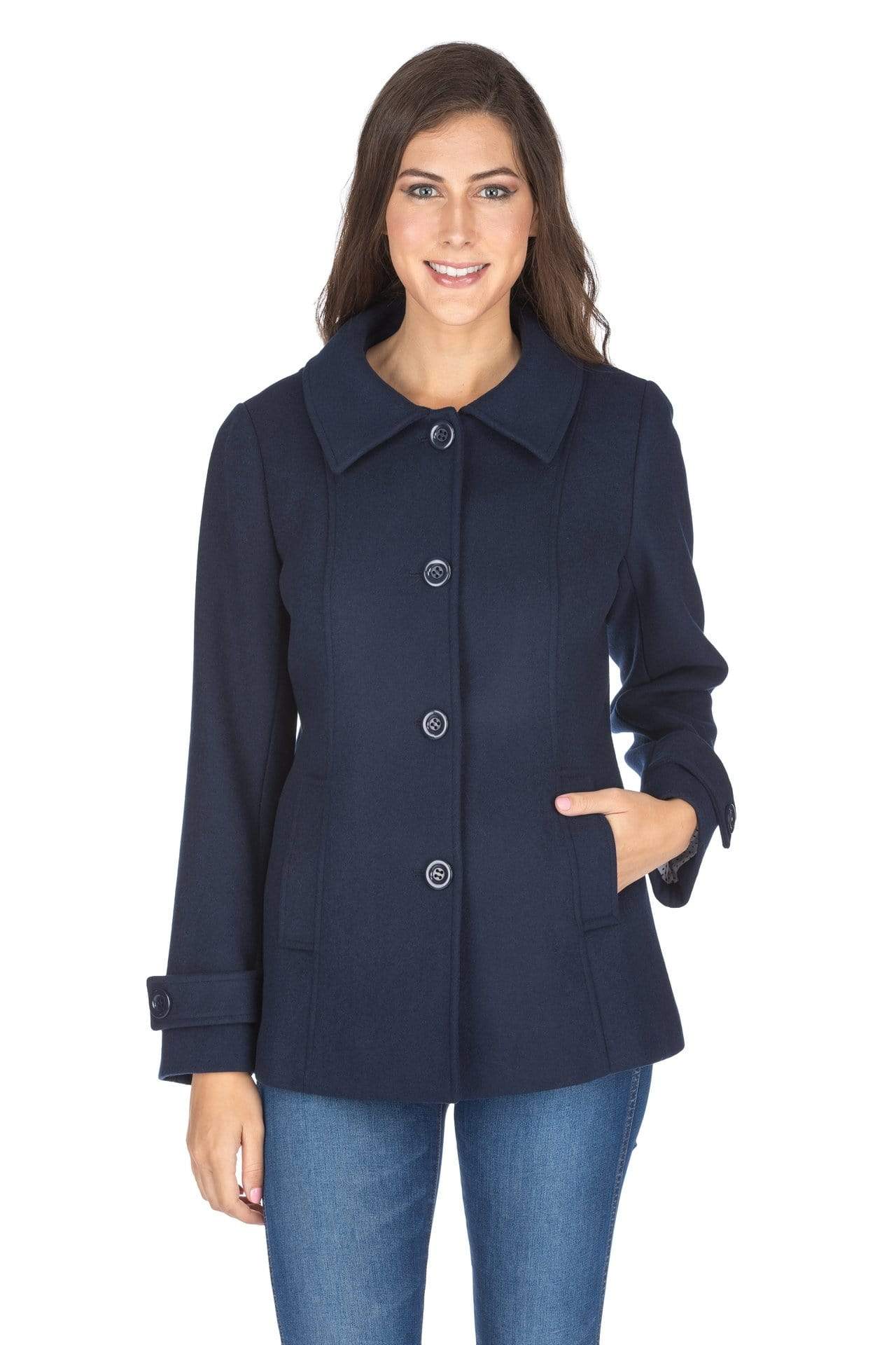  CHARTOU Women's Warm Wool Blend Blazer Jacket Midi Short Wrap  Coat with Belt (Small, Black) : Clothing, Shoes & Jewelry