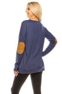 Haute Edition Women's Thanksgiving Tunic Elbow Patch Graphic Tees Daily Haute