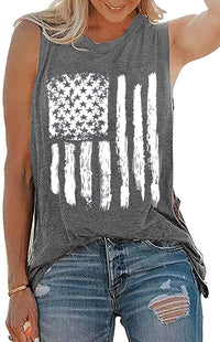 Haute Edition Women's USA American Flag 4th of July Casual Loose Fit Tops With Plus Daily Haute