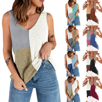 Haute Edition Women's V-Neck Color Block Sweater Knit Tank Daily Haute