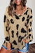 Haute Edition Women's V-Neck Leopard Print Inspired Top Daily Haute