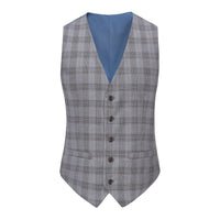 Men's 3-Piece Performance Stretch Slim Fit Check Suit Daily Haute