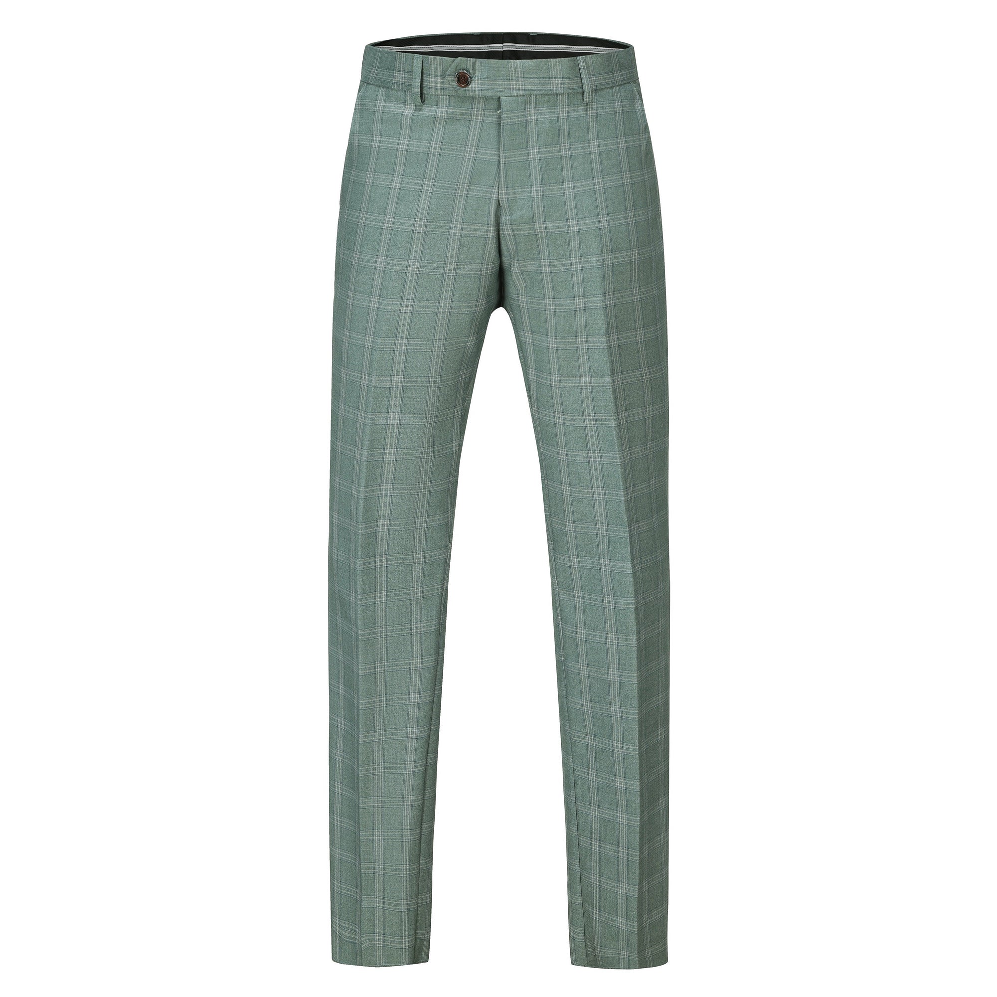 Gino Vitale Men's 3 Piece Slim Fit Green Plaid Suit Gino Vitale Men's 3 Piece Slim Fit Green Plaid Suit