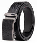 Men's Genuine Leather Crocodile Design Dress Belt with Automatic Buckle Daily Haute