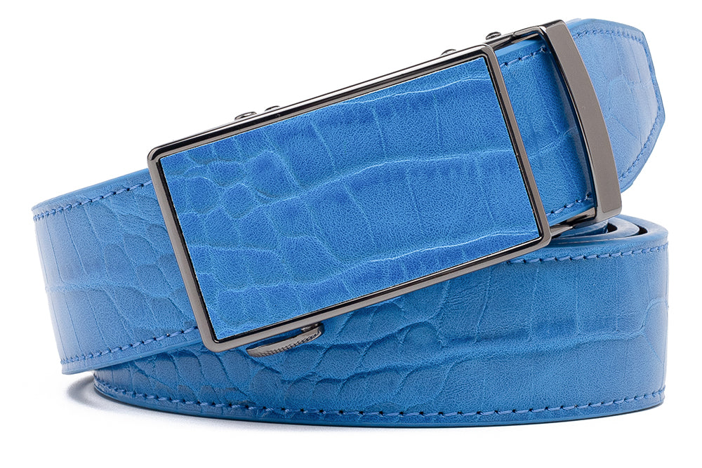 Men's Genuine Leather Crocodile Design Dress Belt with Automatic Buckle Daily Haute