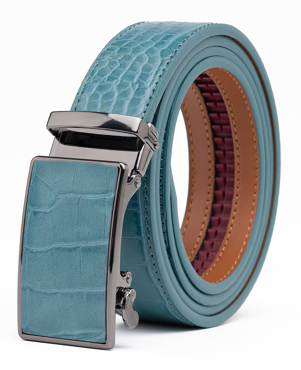 Men's Genuine Leather Crocodile Design Dress Belt with Automatic Buckle Daily Haute