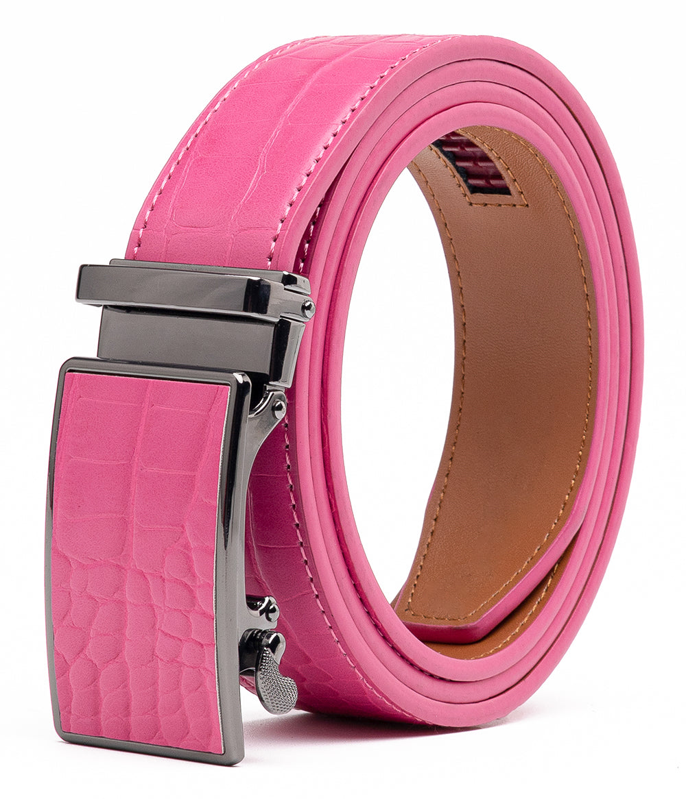 Men's Genuine Leather Crocodile Design Dress Belt with Automatic Buckle Daily Haute