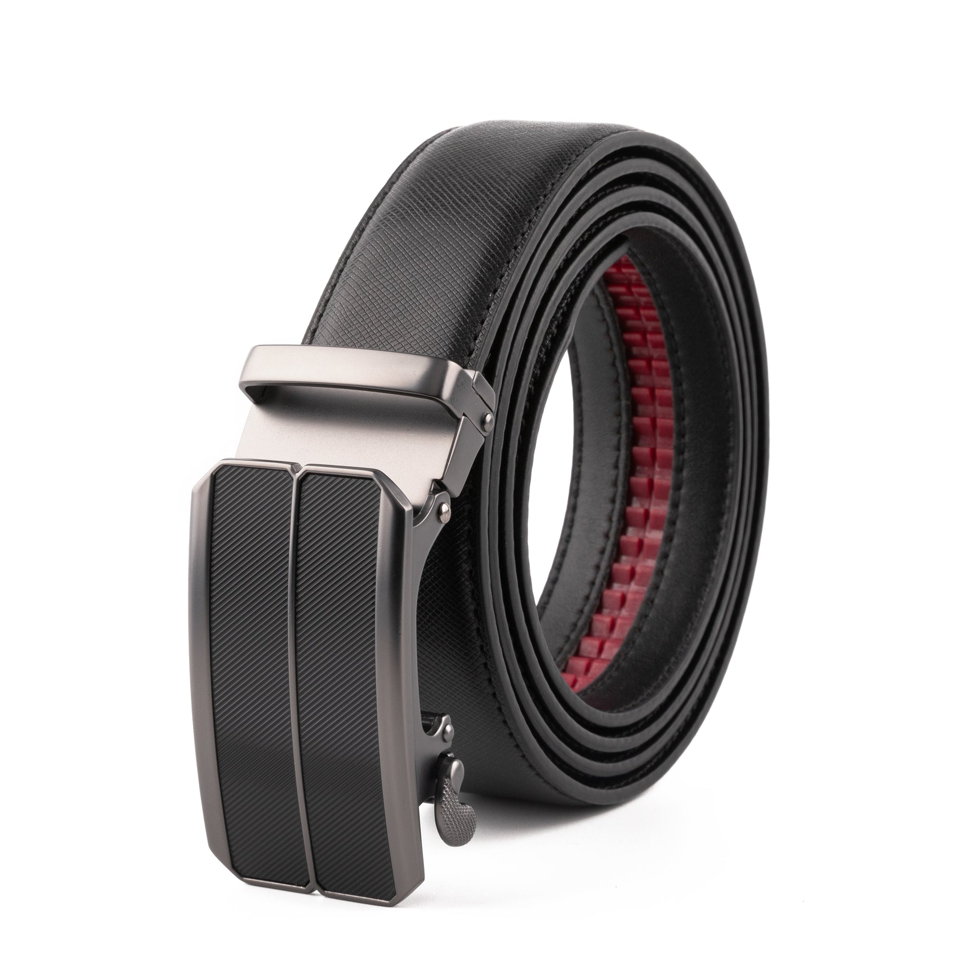 Men's Ratchet Dress Belt with Click Sliding Buckle Black / M 36/38
