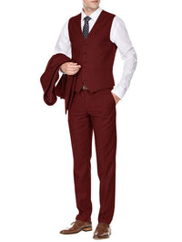 Men's Signature 3-Piece Slim Fit Suits (Burgundy, Lt Grey, Indigo) Daily Haute