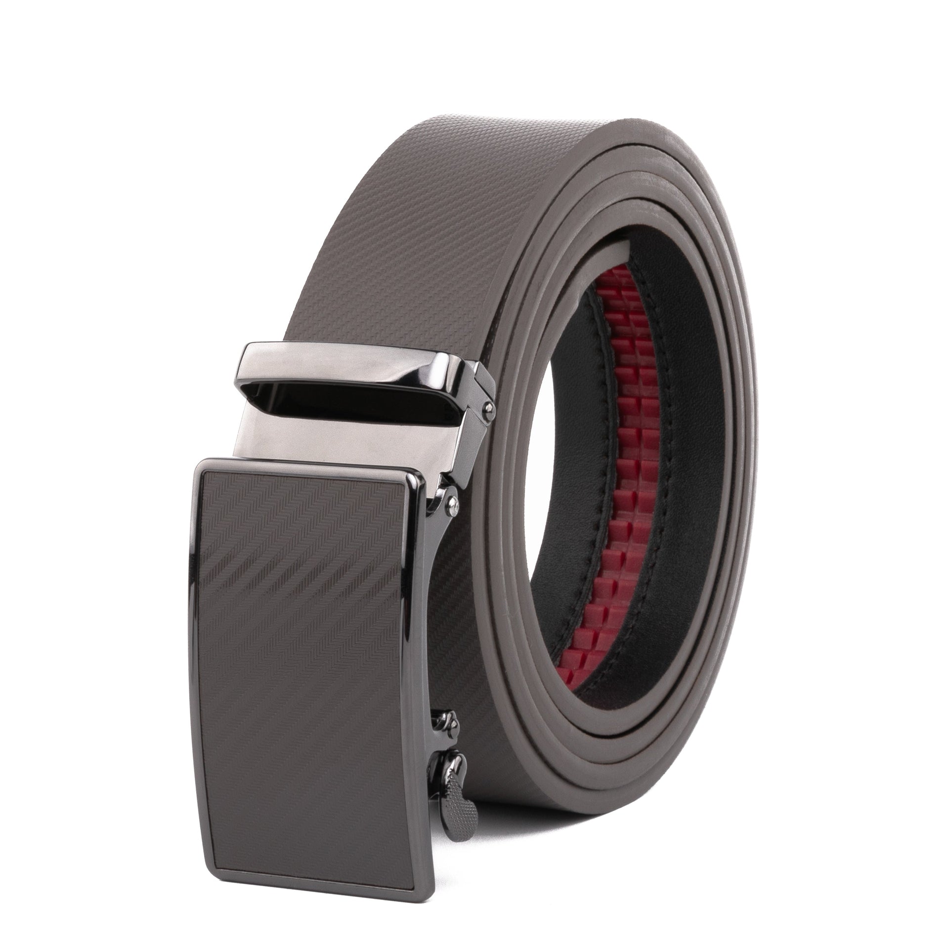 Sliding Buckle Adjustable Leather Ratchet Belt