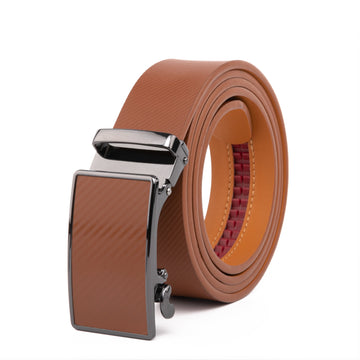Men's Sliding Buckle Adjustable Leather Ratchet Belt