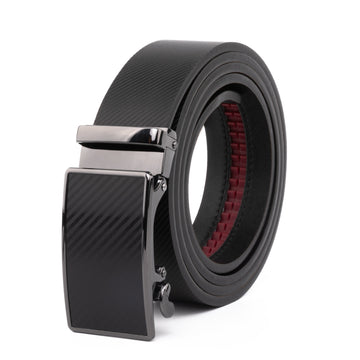 Men's Sliding Buckle Adjustable Leather Ratchet Belt