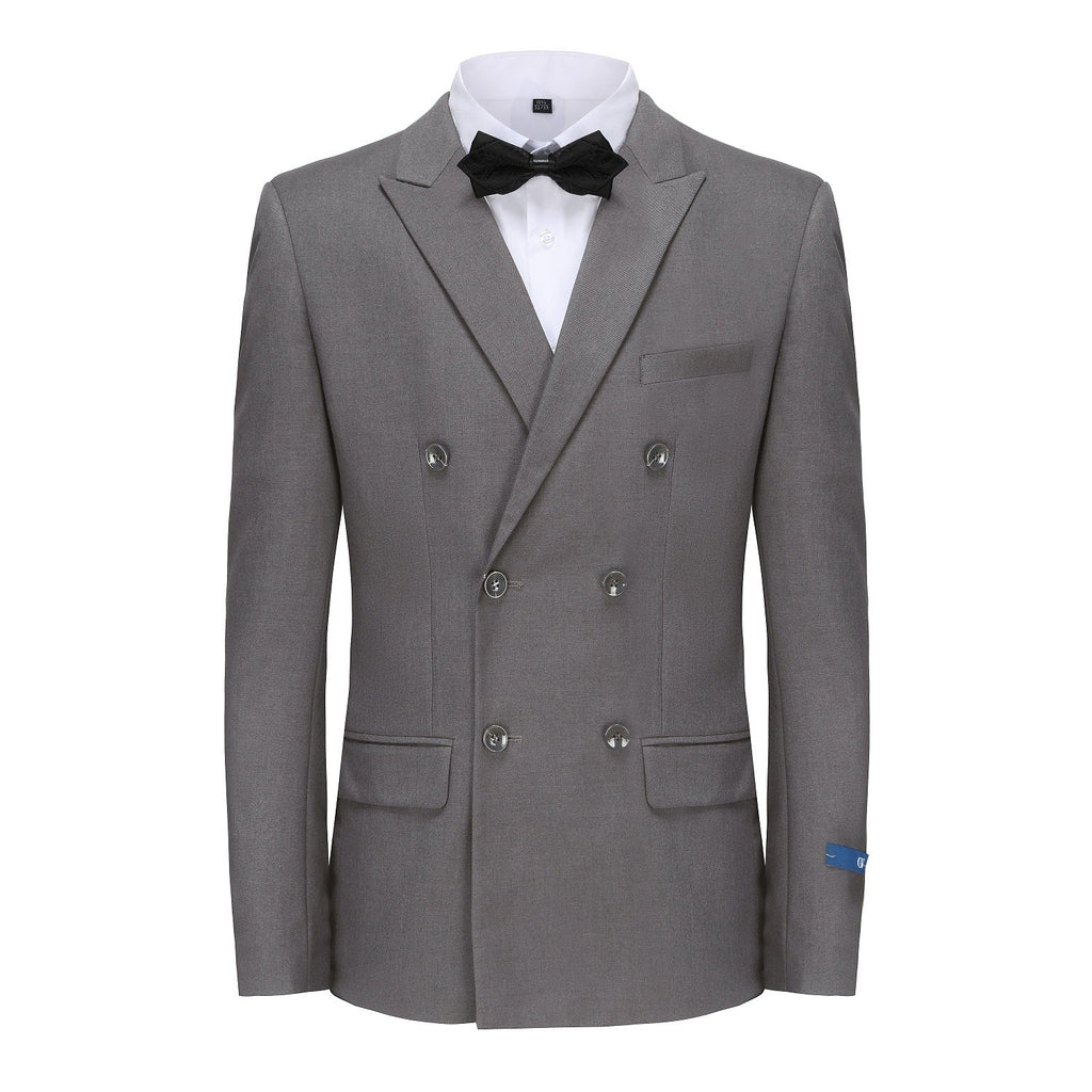 #charcoal Men's Slim Fit 2-Piece Double Breasted Suit Daily Haute