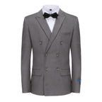 #charcoal Men's Slim Fit 2-Piece Double Breasted Suit Daily Haute
