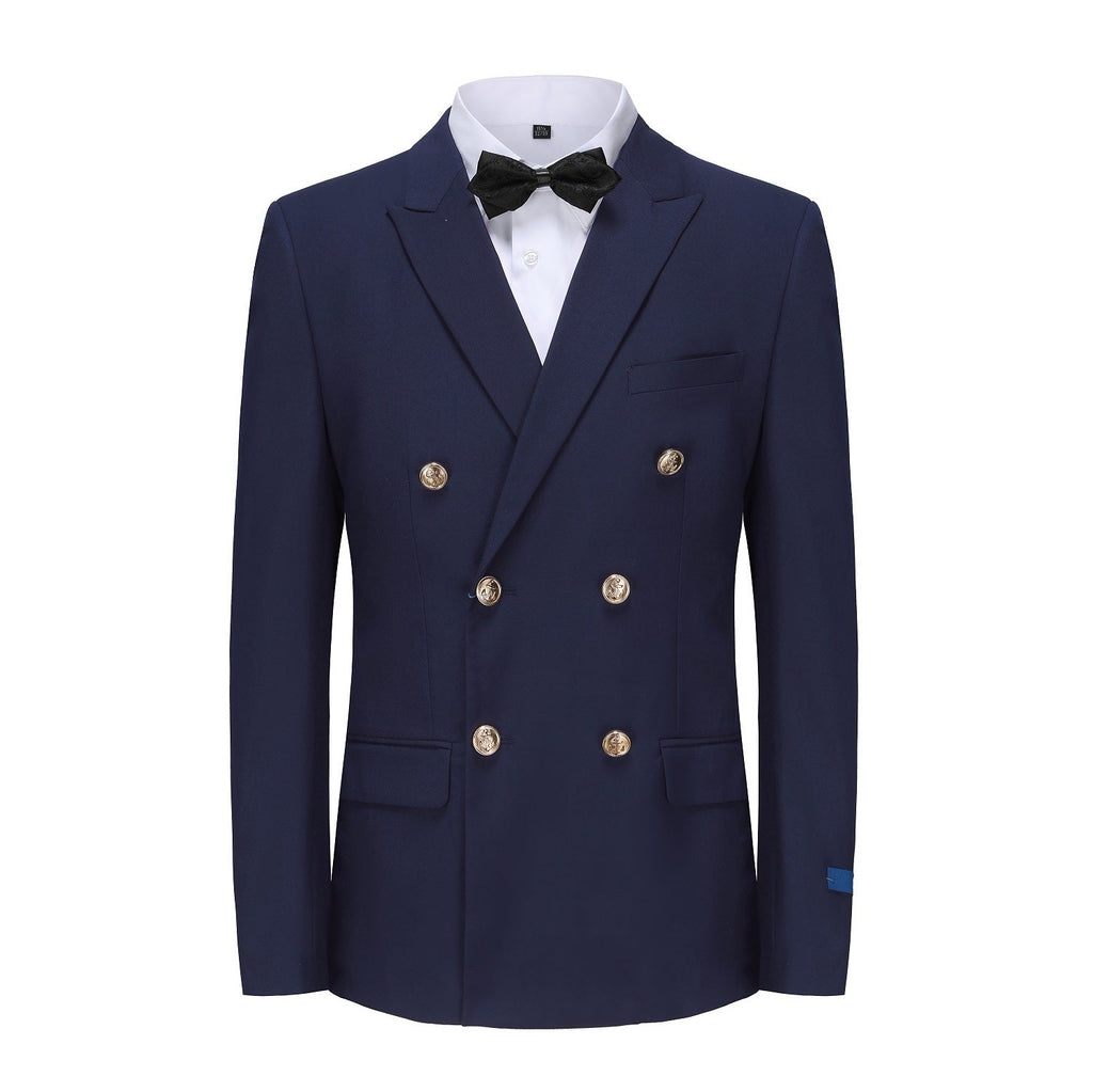 #navy Men's Slim Fit 2-Piece Double Breasted Suit Daily Haute