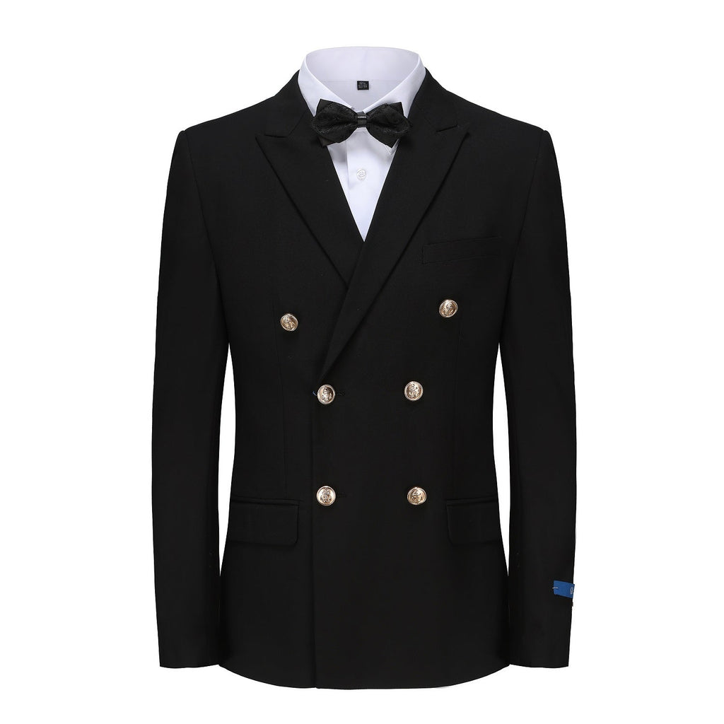 #black Men's Slim Fit 2-Piece Double Breasted Suit Daily Haute