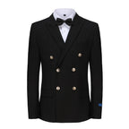 #black Men's Slim Fit 2-Piece Double Breasted Suit Daily Haute
