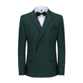 #hunter-green Men's Slim Fit 2-Piece Double Breasted Suit Daily Haute