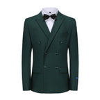 #hunter-green Men's Slim Fit 2-Piece Double Breasted Suit Daily Haute