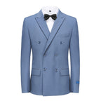 #slate-blue Men's Slim Fit 2-Piece Double Breasted Suit Daily Haute