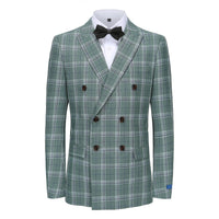 Men's Slim-Fit 2PC Check Double Breasted Plaid Suit Daily Haute