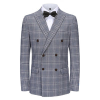 Men's Slim-Fit 2PC Double Breasted Glen Plaid Suit Daily Haute