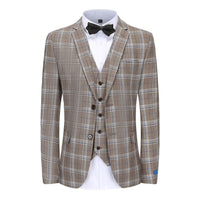 Men's Slim-Fit 3PC Check Plaid Suit Daily Haute