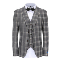 Men's Slim-Fit 3PC Check Plaid Suit Daily Haute