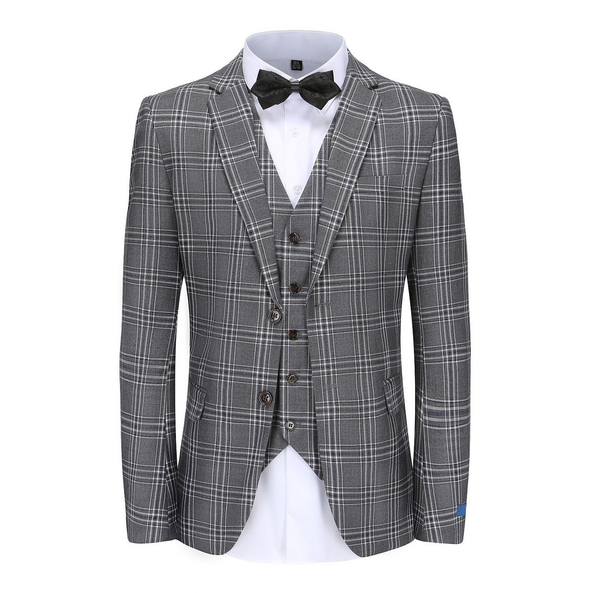 3 Piece Glen Plaid Slim Fit Suit