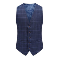 Men's Slim-Fit 3PC Windowpane Plaid Suit Daily Haute