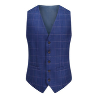Men's Slim-Fit 3PC Windowpane Plaid Suit Daily Haute