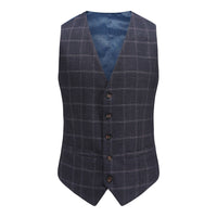 Men's Slim-Fit 3PC Windowpane Plaid Suit Daily Haute