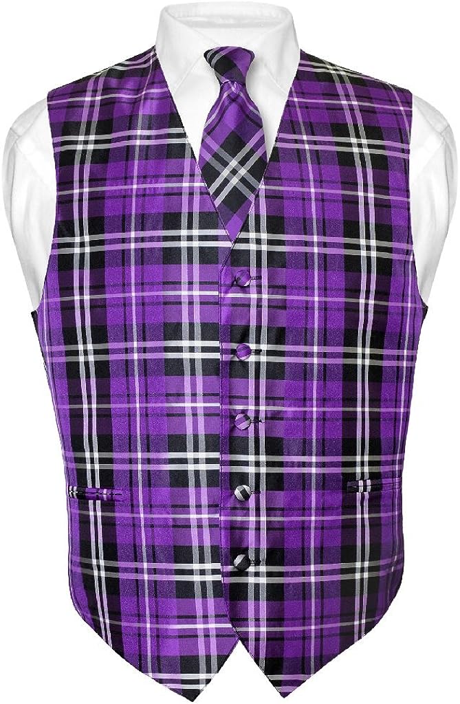 Plaid 2-Piece Vest and Tie Set Daily Haute