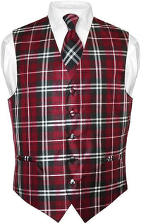 Plaid 2-Piece Vest and Tie Set Daily Haute