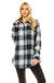 Haute Edition Women's Long Button Down Flannel Tunic Shirt with Plus