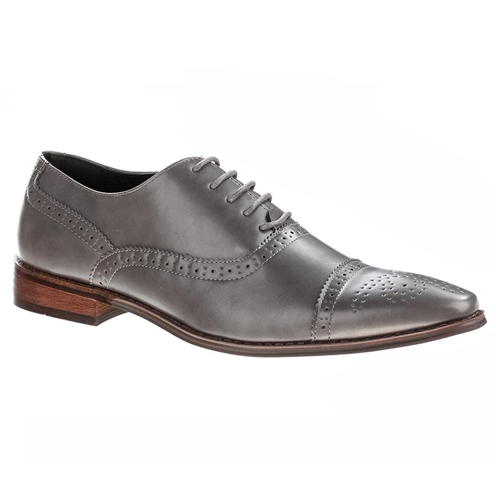 Signature Men's Brogue Cap Toe Dress Shoes Gray / 7.5 Signature Men's Brogue Cap Toe Dress Shoes Gray / 7.5