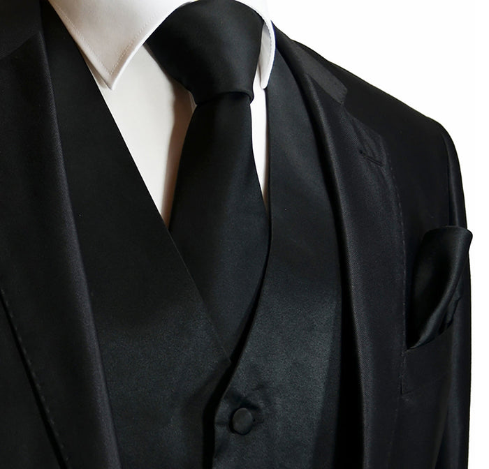 Solid Color 2-Piece Vest and Necktie Set Daily Haute