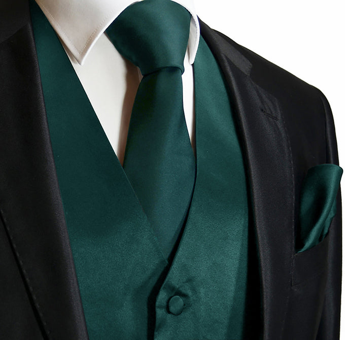 Solid Color 2-Piece Vest and Necktie Set Daily Haute