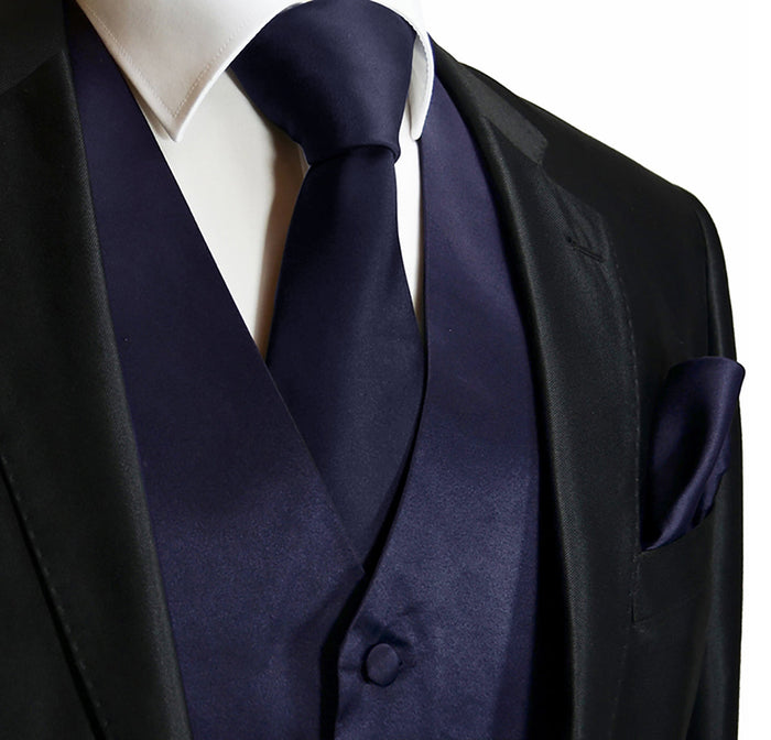 Solid Color 2-Piece Vest and Necktie Set Daily Haute