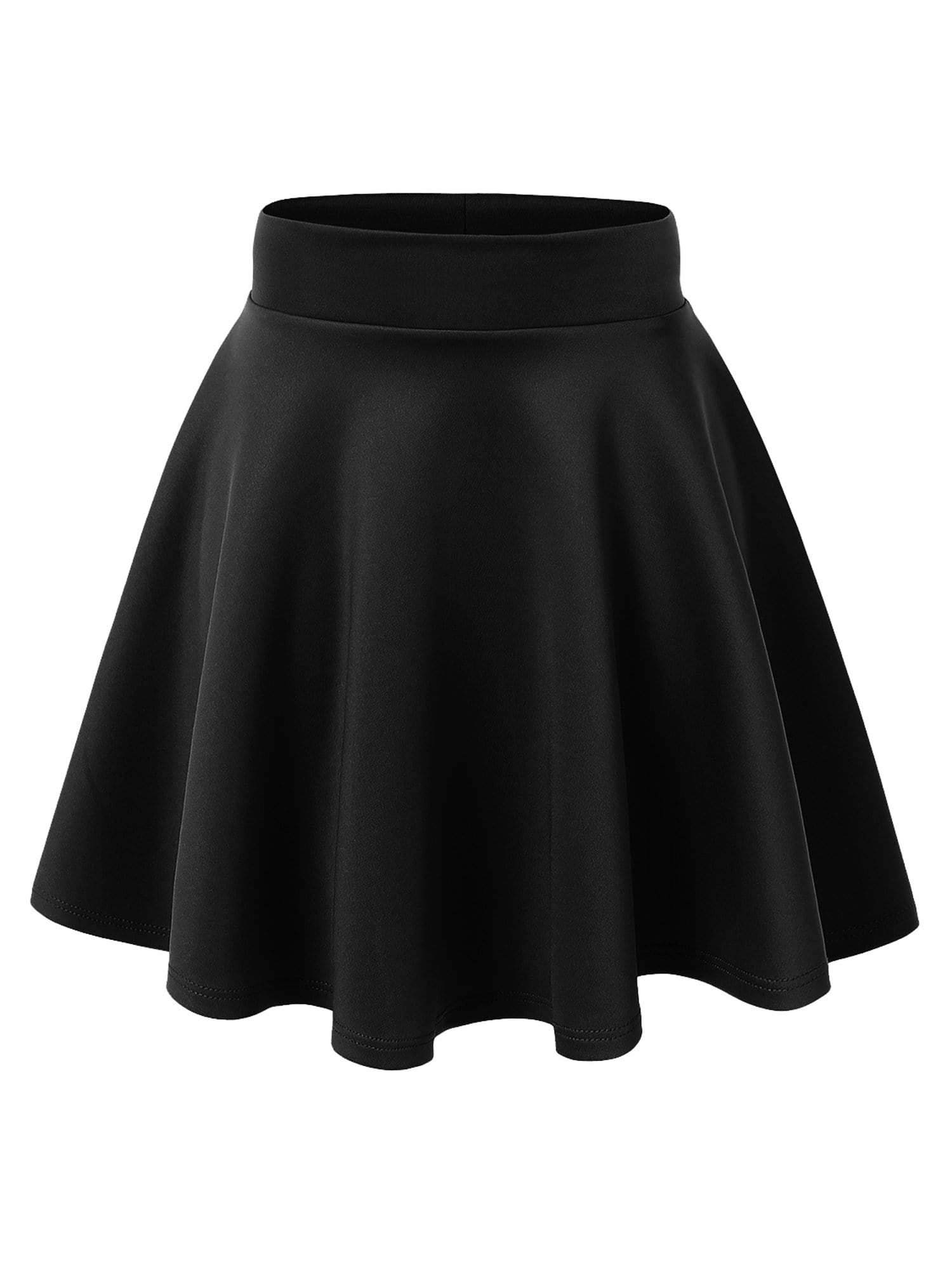 Women's Basic Versatile Stretchy Flared Casual High Waist Mini Skater Skirt Daily Haute