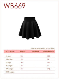 Women's Basic Versatile Stretchy Flared Casual High Waist Mini Skater Skirt Daily Haute