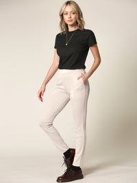 Women's Pull On Legging Ponte Tummy Control Skinny Pant With Pockets Daily Haute